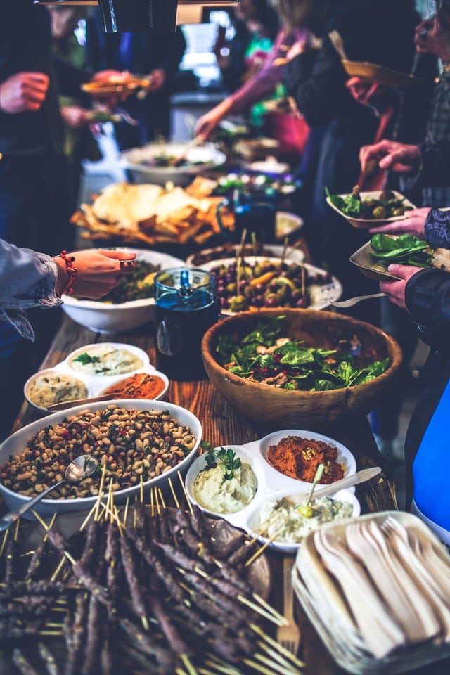 table full of food 