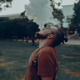 man vaping