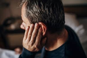 Older man with ear pain.